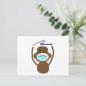 Dentist Sock Monkey-Shirten en Gifts-Schattig Briefkaart (Staand voorkant)