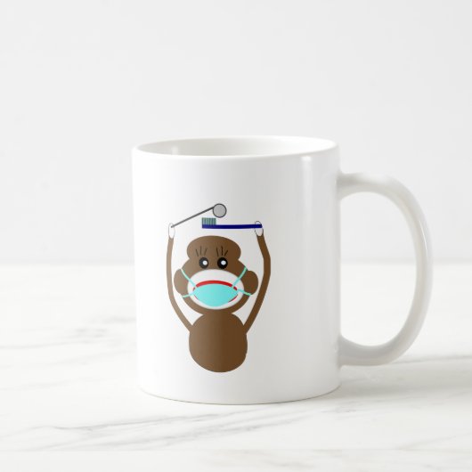 Dentist Sock Monkey-Shirten en Gifts-Schattig Koffiemok (Rechts)