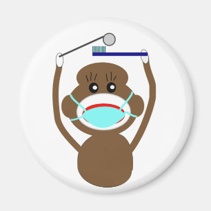 Dentist Sock Monkey-Shirten en Gifts-Schattig Magneet