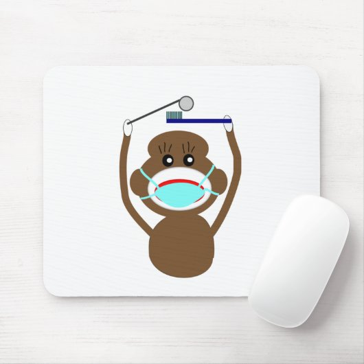 Dentist Sock Monkey-Shirten en Gifts-Schattig Muismat (Met muis)
