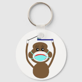Dentist Sock Monkey-Shirten en Gifts-Schattig Sleutelhanger