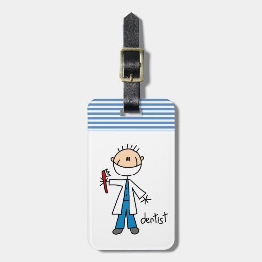 Dentist Stick Figuur Bagagelabel (Voorkant verticaal)
