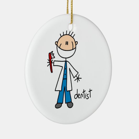 Dentist Stick Figuur Keramisch Ornament (Rechts)