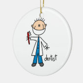 Dentist Stick Figuur Keramisch Ornament (Links)