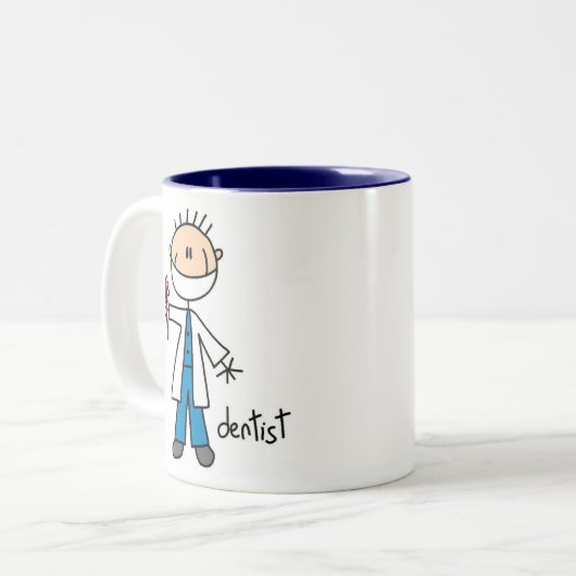 Dentist Stick Figuur Mok (Voorkant links)