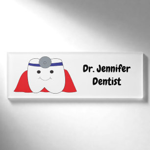 Dentist Super Hero Tooth personaliseren Naambadge