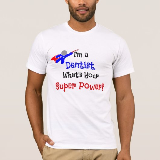 Dentist Superheld Humor T-Shirt (Voorkant)