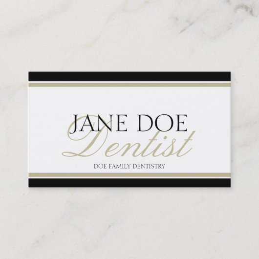 Dentist Tan Script Visitekaartje (Voorkant)