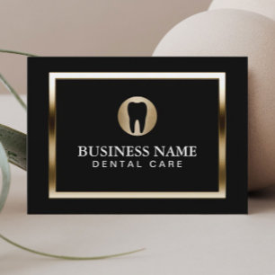 Dentist tandheelkunde Moderne Gold Border Dentist Visitekaartje