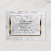 Dentist tandheelkunde Moderne marmer Gold Border D Visitekaartje (Achterkant)