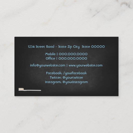 Dentist, tandheelkundig visitekaartje (Achterkant)