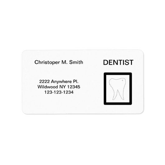 Dentist - tandheelkundige dienst etiket (Voorkant)