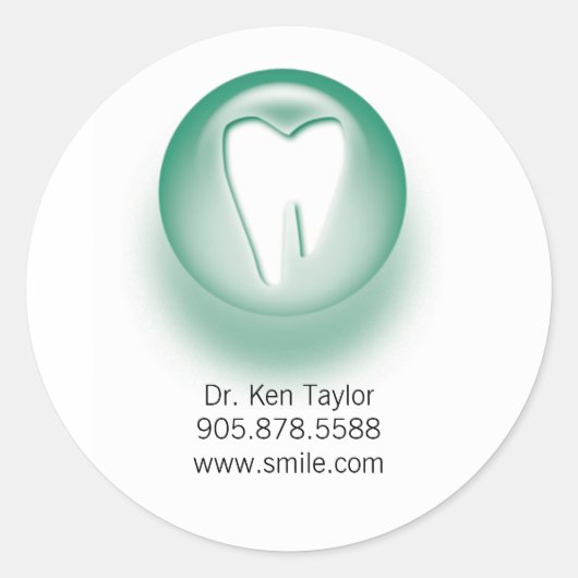 Dentist/tandheelkundige Tooth Logo Sticker Green (Voorkant)