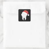 Dentist Teeth kerstPet Tooth Gift Vierkante Sticker (Tas)