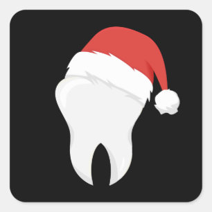 Dentist Teeth kerstPet Tooth Gift Vierkante Sticker
