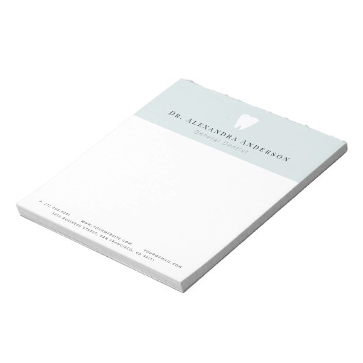 Dentist Teeth Light Blue & White Notitieblok (Linkerzijde)