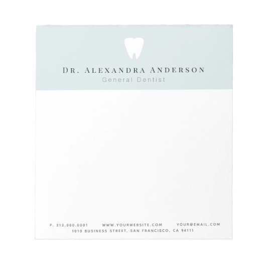 Dentist Teeth Light Blue & White Notitieblok (Voorkant)