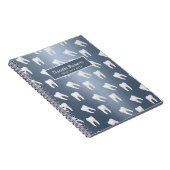 Dentist Teeth Pattern Dental Office Dusty Blue Notitieboek (Rechterzijde)