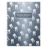 Dentist Teeth Pattern Dental Office Dusty Blue Notitieboek (Voorkant)