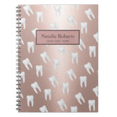Dentist Teeth Pattern Dental Office Roos Gold Notitieboek (Voorkant)