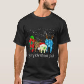 Dentist Teeth Santa Hat Leopard Plaid Dental Merry T-shirt (Voorkant)