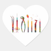 Dentist Tools Hart Sticker (Voorkant)