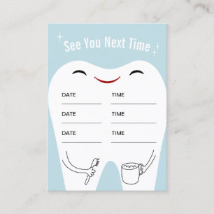 Dentist Tooth Baby Blue Dental Care Appointment Afsprakenkaartje
