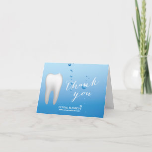 Dentist Tooth & Blue Water Dental Care Hartelijk d Bedankkaart