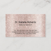 Dentist Tooth Blush Roos Gold Glitter Dental Care Visitekaartje (Achterkant)