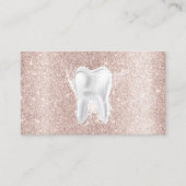 Dentist Tooth Blush Roos Gold Glitter Dental Care Visitekaartje (Voorkant)