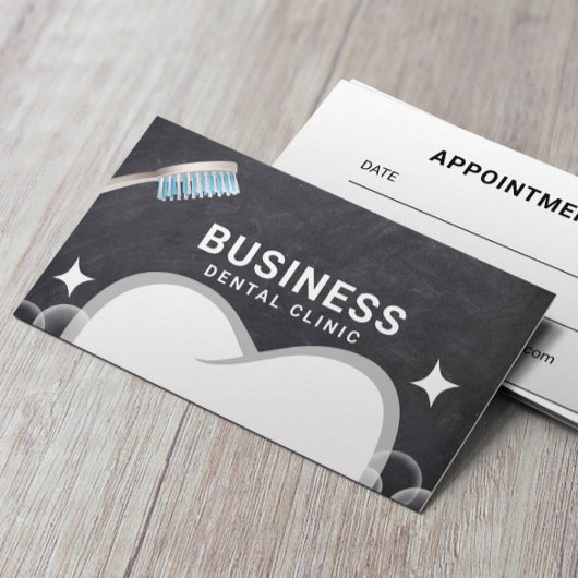 Dentist Tooth & Bubbles Chalkboard tandheelkundige Afsprakenkaartje