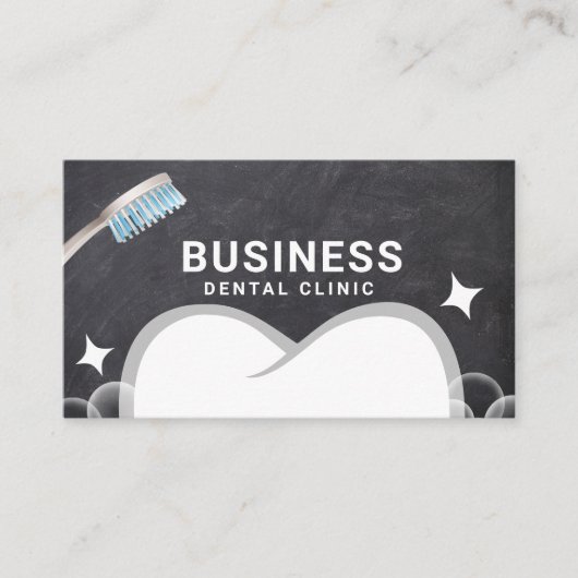 Dentist Tooth & Bubbles Chalkboard tandheelkundige Afsprakenkaartje (Voorkant)