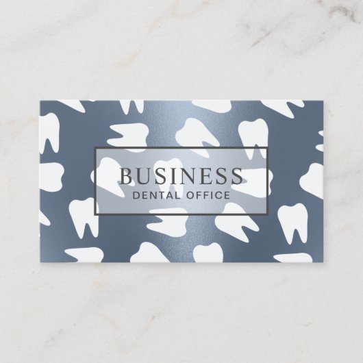 Dentist Tooth Dusty Blue Dental Appointment Afsprakenkaartje (Voorkant)