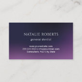 Dentist Tooth Elegant Deep Paars Dental Care Visitekaartje (Achterkant)