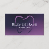 Dentist Tooth Elegant Deep Paars Dental Care Visitekaartje (Voorkant)