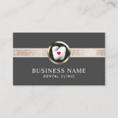 Dentist Tooth Heart Logo Luxe Dental Care Visitekaartje (Voorkant)