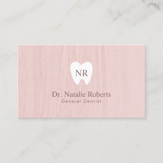 Dentist Tooth Logo Blush Pink Dental Appointment Afsprakenkaartje (Voorkant)