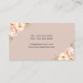 Dentist Tooth Logo Floral Blush Dental Visitekaartje (Achterkant)