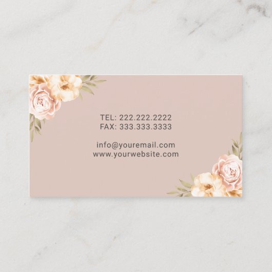 Dentist Tooth Logo  Floral Blush Dental Visitekaartje (Achterkant)