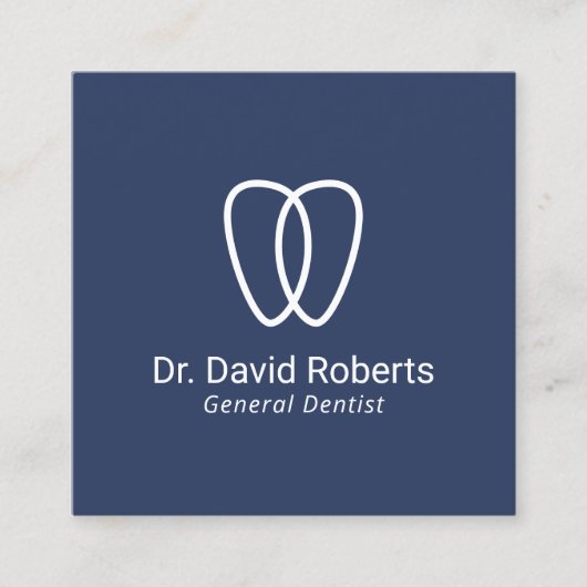 Dentist Tooth-Logo minimalistische tandheelkundige Vierkante Visitekaartje (Voorkant)