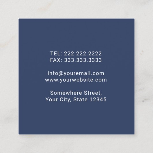 Dentist Tooth-Logo minimalistische tandheelkundige Vierkante Visitekaartje (Achterkant)