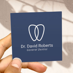 Dentist Tooth-Logo minimalistische tandheelkundige Vierkante Visitekaartje