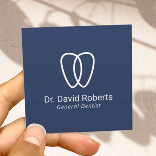 Dentist Tooth-Logo minimalistische tandheelkundige Vierkante Visitekaartje