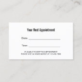 Dentist Tooth Logo Modern Black Glitter Dental Afsprakenkaartje (Achterkant)