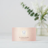 Dentist Tooth Logo Moderne Roos Gold Dental Care Visitekaartje (Staand voorkant)