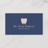 Dentist Tooth Logo Navy Blue Blush Pink Dental Visitekaartje (Voorkant)