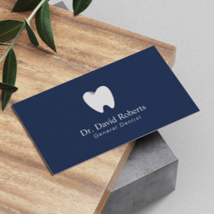 Dentist Tooth Logo Navy Blue Dental Appointment Afsprakenkaartje