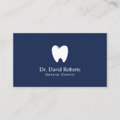 Dentist Tooth Logo Navy Blue Dental Appointment Afsprakenkaartje (Voorkant)