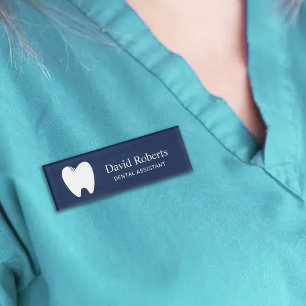 Dentist Tooth Logo Navy Blue Dental Assistant Naambadge