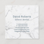 Dentist Tooth Modern Dusty Blue Glitter Dental Vierkante Visitekaartje (Achterkant)